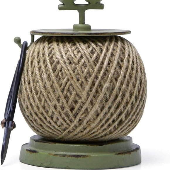 Vintage Jute Twine Spool with Scissors Holder Set for Garden Farmhouse Kitchen A - Picture 1 of 9